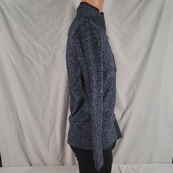 Men's Antigua Heathered Navy Penn State Fortune 1/2-Zip Pullover Sweater-Sz S - Picture 2 of 4